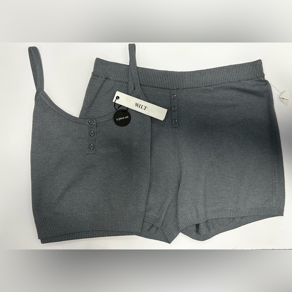 Wilt NWT Slate Blue Women's Sleepwear Set-Slate Blue Color